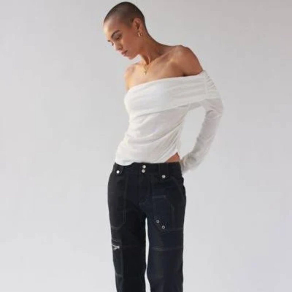 Armand Thier cargo utility pants with contrast stitching, sz 36